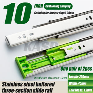 2pcs Heavy Duty Drawer Slides Set 10 Inch - 20 Inch For Desk Drawer Rail Drawers Guide