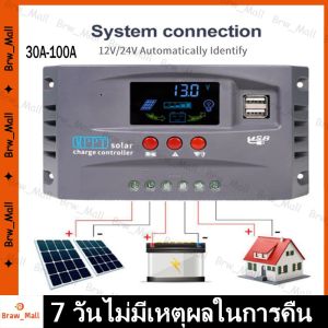 【ร้านกรุงเทพส่งภายใน 24 ชม】รุ่นอัพเกรด MPPT ชาร์จเจอร์ ชาจเจอร์โซล่า 12v24v โซล่าชาร์เจอร์ โซล่าคอนโทรลเลอร์ แผงควบคุมพลังงานแสงอาทิตย์แบบ ชาตเ