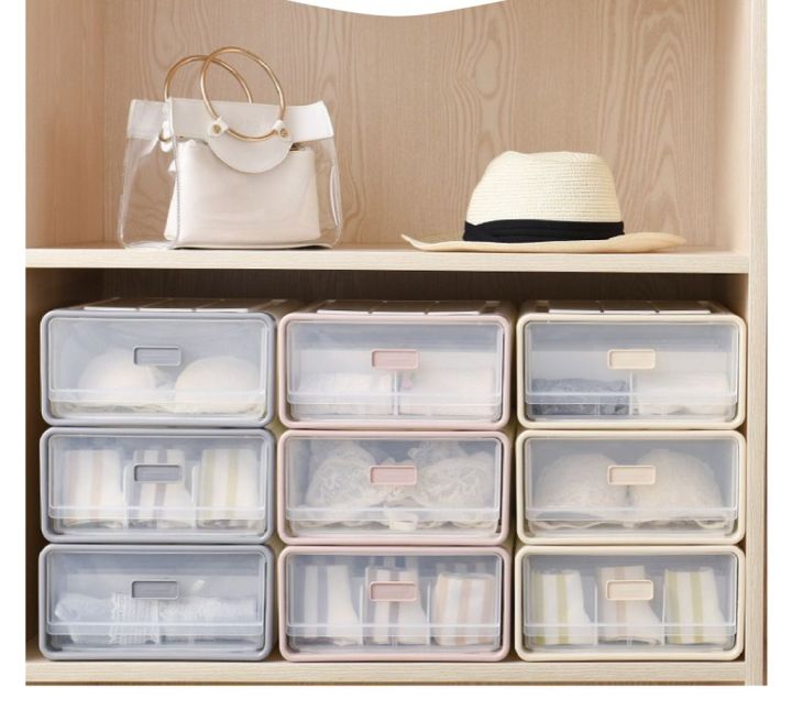 Stackable Bra Storage Solution 15 Grids Stackable Drawer Chest Multifunction Bedside Table Bra ...