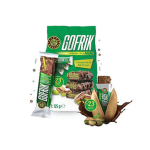 Gofrik pistachio paste milk chocolate (23% pistachio premium) 125 กรัม 10ชิ้น สินค้าจากอิสตันบูล ประเทศตุรกี BBF.07/10/26