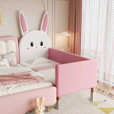 CraftedLiving SG-Premium Kids Splicing Bed Soft Pack Extra Bed Bunny Design Custom Side Crib