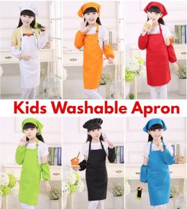 Multi-function Washable Kids Plain Apron Baking Painting Cooking Craft Art Children/ Budak/Boy/Girl