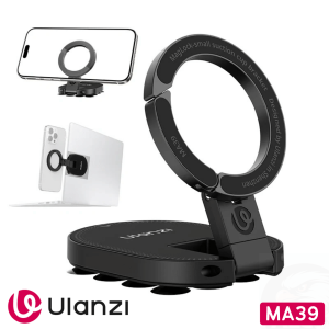 Đế điện thoại Ulanzi MA39 với đế hút nhỏ và vòng tròn MagLock phù hợp cho điện thoại và máy tính xách tay.