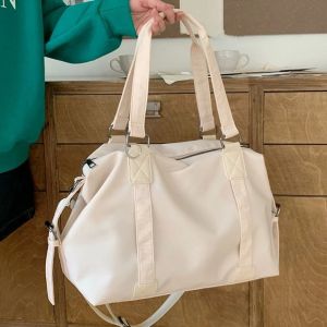 Minimalist Waterproof Travel Luggage Bag Casual Large Capacity Nylon Duffle Bag Simple Commuting Shoulder Bag Daily2026