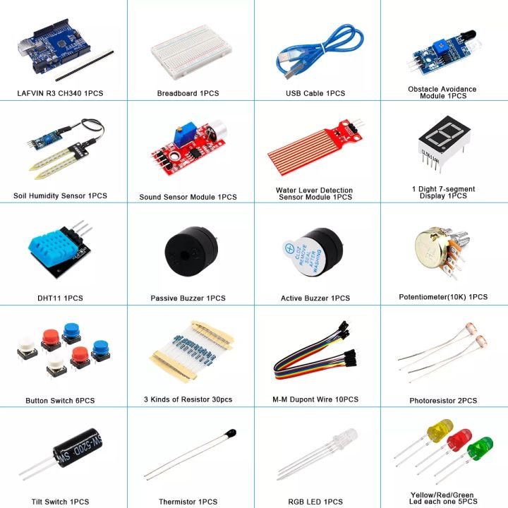 Basic Starter Kit for Arduino Uno Set R3 DIY Kit - R3 Board ...