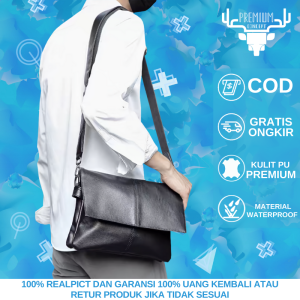 Tas Selempang Kulit Pria Kerja Premium Import Warna Hitam Dan Coklat Waterproof Tas Slempang Kulit Cowok Distro Keren Terbaru 2023 Murah Berkualitas Anti Air TNG A26