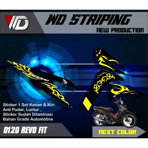 0120 Stiker sticker seriker striping motor honda revo fit list variasi batik keren