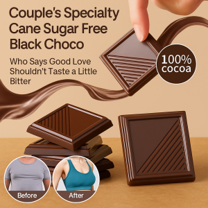 HOT🔥Special Sugar-Free Couple Chocolate Unsweetened Cocoa Butter Chocolate 100% Pure Russian Dark  Chocolate Fitness Snacks 特制无蔗糖情侣巧克力