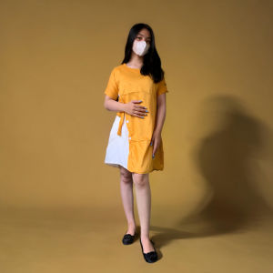 Clara Daily Dress Fashion Korea Mini Dress Kasual Korean Style Gaun Pendek Simple Dress Twotone Zh