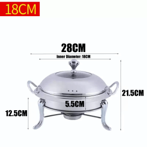 Chafing Dish Food Warmer Chafing Dish Buffet Set Sale Catering Supplies Display Stainless Steel Food Warmers With Cover Warming Trays Round Buffet for Party Hotel Catering Home