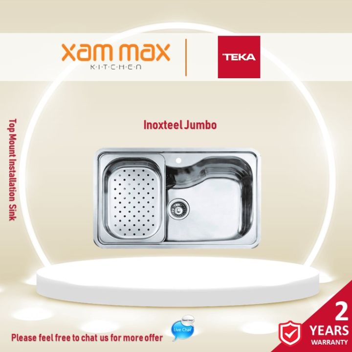 (Fast Delivery & PM Super Deal) Teka Inoxteel Jumbo Inset Top Mount