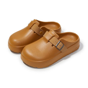 Free Shipping YouTou Perforated Clogs Half-Slippers For Women Summer Outdoor Wear Closed-Toe Slip-On Thick-Soled Sandals Height-Increasing For Men