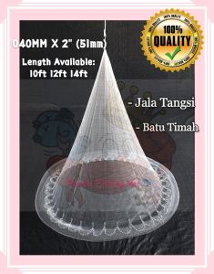 FREE GIFT NOW 040mm X 2” (51mm) Jala Tangsi Cast Fishing Net 10FT 12FT 14FT (Jala Tangsi) Monofilament Net Super Spread Premium Quality  Jala Ikan Jala Udang   💥READY STOCK💥