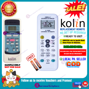 KOLIN AIRCON Remote Replacement [**Mag Basa B4 Umorder**] Ready to USE Universal for KOLIN AIR CONDITIONER Remote Control KOLIN AC Remote WINDOW TYPE SPLIT TYPE KOLIN INVERTER NON-INVERTER KOLIN AIRCON REMOTE alluremarketplace2nd