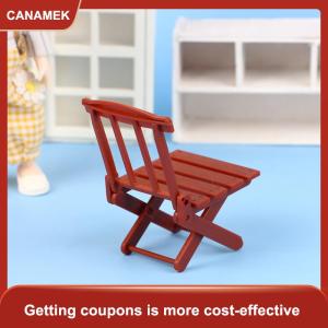 【CANAMEK 】 1 12 Dollhouse Simulation Foldable Beach Chair Dollhouse Miniature Furniture Accessories Dolls House Living Room Decoration