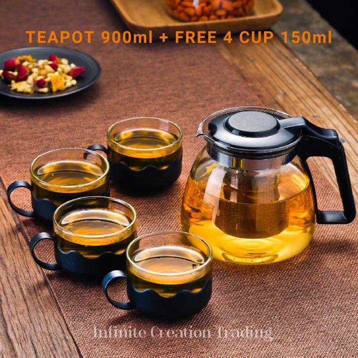 Teapot Coffee Tea Set FREE 4 Cup (900ML) Or Teapot only High