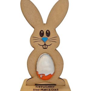 GAOSU Creative Wooden Egg Stand Simulated Standing Bunny Chocolate Egg Rack Easter Party Gift Wooden Craft Easter Egg Rack Easter Decoration