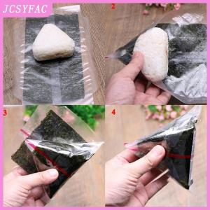 JCSYFAC 20Pcs Double Layers Triangle Rice Ball Packing Bag Seaweed Onigiri Sushi Bag Sushi Making Packaging Bag Tools Accessories