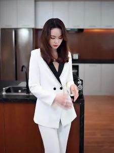 Black Suit Jacket Women Autumn High-End Formal Wear Interview Classy Workwear Professional Casual Small㏇X0412