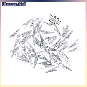 [Blossom] 50pcs Mini Alligator Clips Mini bạc kim loại Alligator Clip 28mm 35mm 45mm cho điện thử nghiệm cho Pin thử nghiệm