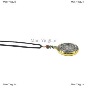 [COD] Man YingLie Saint Benedict Medal Pendant Necklace Exorcism Charms Protection From Jewelry Gift