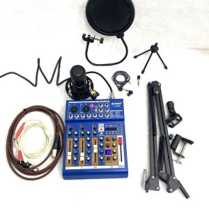 Combo Livestream-Thu âm Mixer F4 Pro có Bluetooth 16 chế độ Reverb và Mic thu âm 48V Chính hãng K320tặng đủ Phụ Kiện