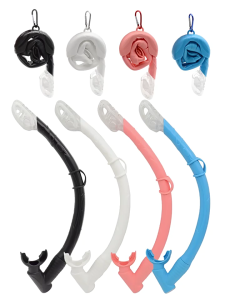 Diving Snorkel Flexible Rolls Up Silicone Snorkel with Compacts Storage Case for Spearfishing Freediving Snorkeling
