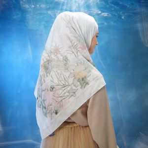 Oceana White Scarf Mandjha Ivan Gunawan Muslim Hijab Segi Empat Wanita Muslim Voal Premium 0riginal