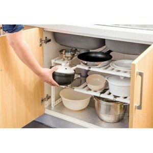 Hit! ชั้นวางต้นไม้ ชั้นวางของใต้ซิงค์ ชั้นวางของยืดหดได้ Free Sink Space แสตนเลส แข็งแรง ทนทาน