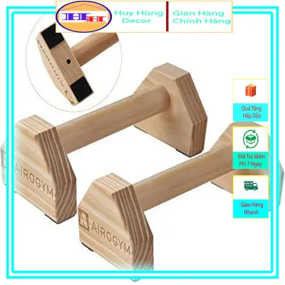 Parallettes bằng gỗ thôngDụng cụ hít đất chống đẩy 1 cặp