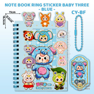 TAIYO Note Book Ring Sticker Karakter Small Kuromi Melody Labubu Buku Catatan Spiral Stiker Aksesoris