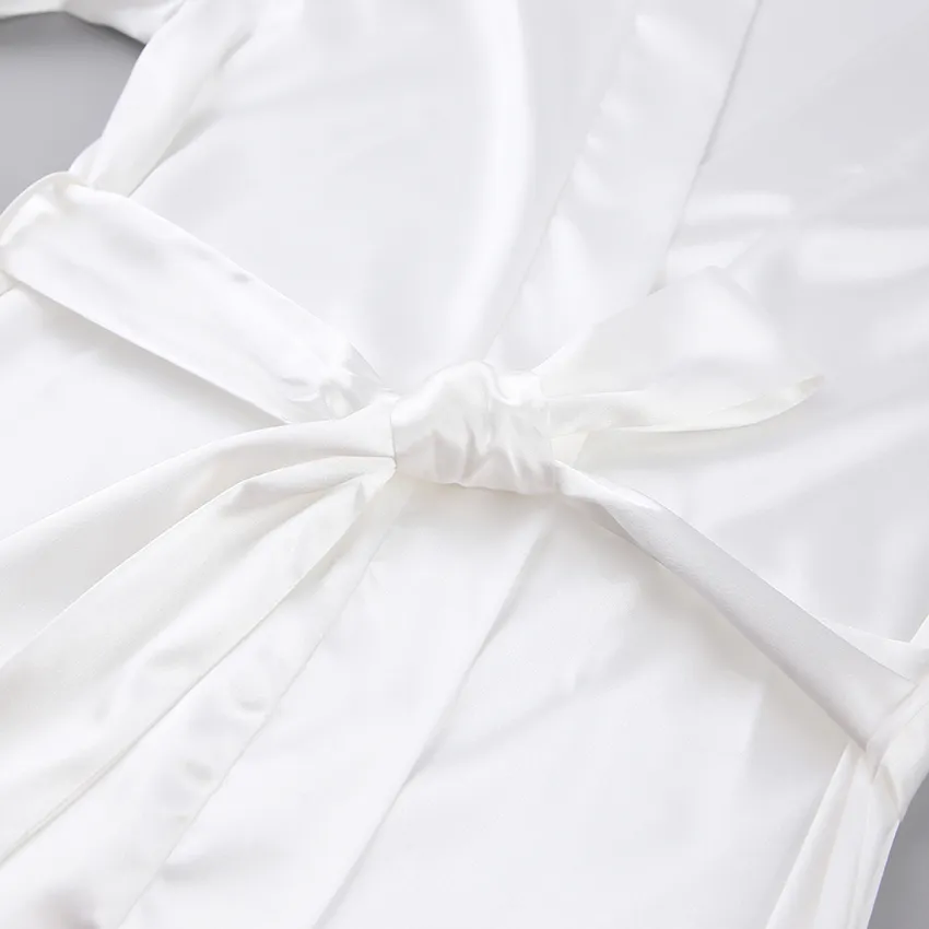 Hiloc White Feather Robe With Fur Full Sleeves Sleepwear Satin Robes For  Women Nightgown Bride Robe Gown Dress Bathrobe Female - AliExpress