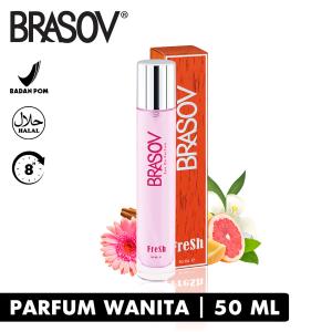 BRASOV Original Eau De Parfum Wanita FRESH RED 50 ml Perfume Cologne Tahan Lama Asli Halal Terlaris cod XX-CT Merah