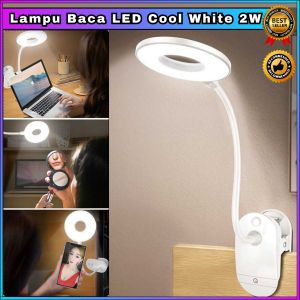 COD TaffLED Lampu Baca LED Clip Circle Adjustable Cool White 2W - YG-8102E / lampu baca led fleksibel estetic dapat di arahkan mudah nyaman untuk mata desain moderen terbaru unik elegan baterai tahan lama awet terbaik kokoh terlaris rekomended tren viral