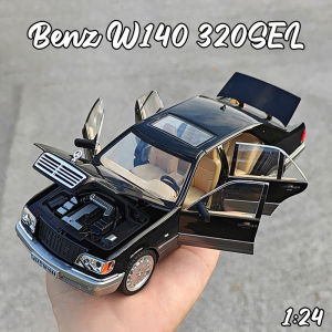 1:24 Scale Benz W140 320ESL Alloy Car Model Diecast Car Sound Light Car Lovers Collection Kids Birthday Gift Metal Boys Toys