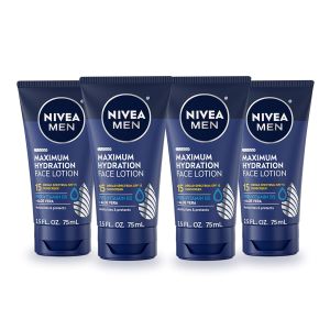 NIVEA MEN Maximum Hydration Face Lotion Face Lotion with Broad Spectrum SPF 15 Sunscreen for Men 4 Pack of 2.5 Fl Oz Tubes
