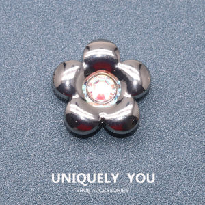 Metal c metal jibbitz crocs charm crocs Shoe Buckle Shoe Accessories metal Texture Diamond Silver Flower Fashion Shoes Accessories