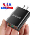 หัวชาร์จ Usb 4 Port 3USB 3.1A+1PD Type-c Fast Charge Adapter ชาร์จได้ 4 เครื่องพร้อมกัน ปลั๊กชาร์จไฟบ้าน หัวปลั๊กชาร์จเร็ว ลดราคาสุดๆ for Samsung  Vivo Oppo Xiaomi Iphone MJ5. 