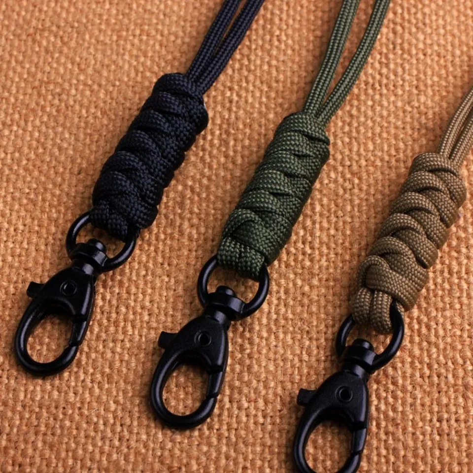 Orange and Black Cord Keychain