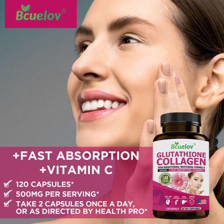 Glutathione 500mg Collagen Supplement Fast Absorption Vitamin C