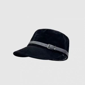 OUREAL Khóa thắt lưng da Mũ báo chí Da lộn giả mềm mại Có thể điều chỉnh Mũ Beret Thanh lịch Mũ hình bát giác Phụ nữ