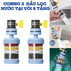 Combo 2 Đầu Lọc Nước Tại Vòi 6 Tầng Xoay 360 Chịu Nhiệt 60°C – Bộ Lọc Nước Tại Vòi Lọc Cặn Bẩn Lọc Phèn Lọc Kim Loại