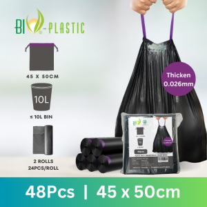 BIO Biodegradable Heavy Duty Drawstring Plastic Trash Bag