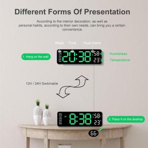 【Vodool Auto Center】 USB Charging Bedside Alarm Clock Temperature/Date Dual Alarm Clock for Bedroom