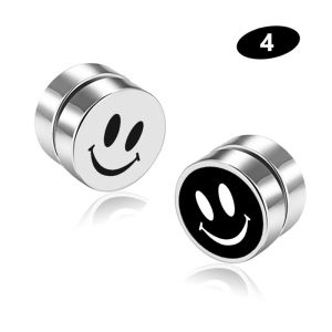 Bravego 1 Pair Men Fashion Magnet Earring Titanium Steel Non Piercing Clip Earrings