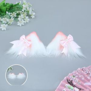 INEXTIN Lolita Cat Ears Headband Lace Bow Headwear  Cosplay Headdress Hair Accessories
