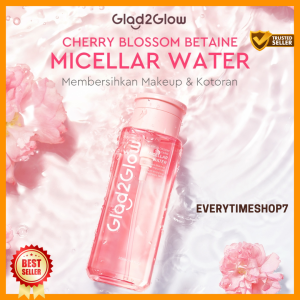 Glad2Glow Cherry Blossom Betaine Micellar Water 300ml - Pembersih Wajah Makeup Removal Cleansing Water dan Melembabkan Wajah