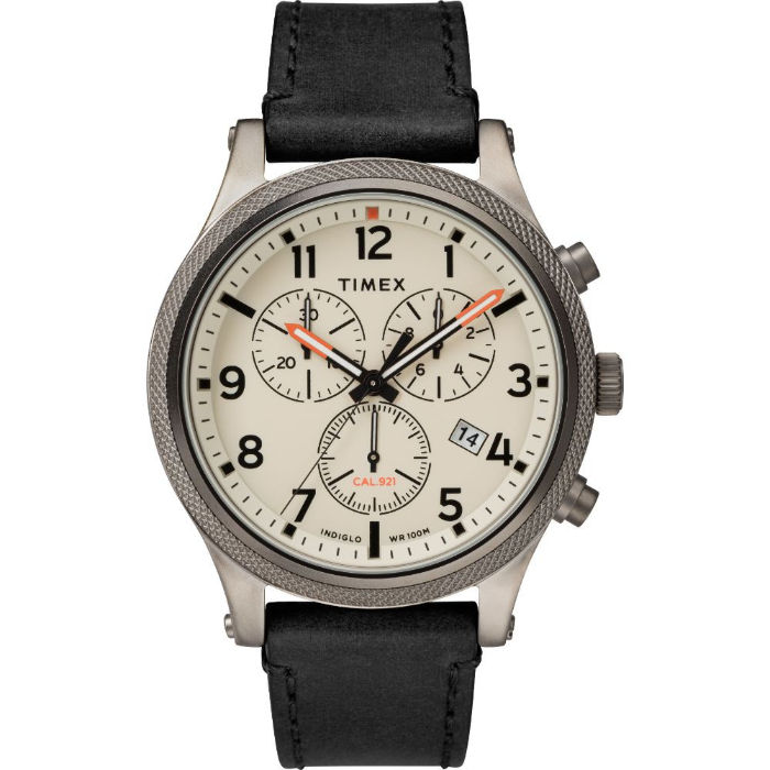 TIMEX TW2T32700 Men's Allied LT Chronograph Leather Strap Black | Lazada