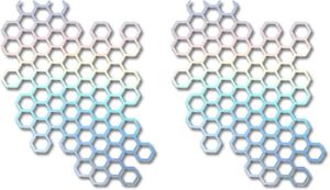 Honeycomb Hexagon Pattern Car Stickers Vinyl Decal Sticker Racing Car Body Side Sticker - 2 PCS (White)
