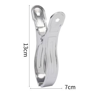 10 ชิ้น ไม้หนีบผ้าสแตนเลสขนาดใหญ่ / ไม้หนีบผ้าแบบแขวนในครัวเรือน / ไม้หนีบผ้าแบบสปริงกันลมที่แข็งแรง / ที่หนีบผ้าขนหนูชายหาดแบบโลหะ